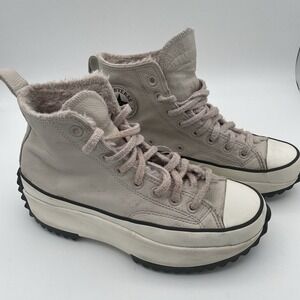 Converse High-Top Athletic Shoes in Cream